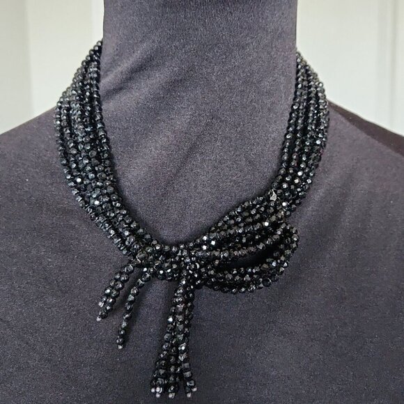 BRUNELLO CUCINELLI | Onyx & Leather Multistrand Necklace black - Picture 6 of 6